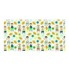 Football Kids Children Pattern Satin Wrap