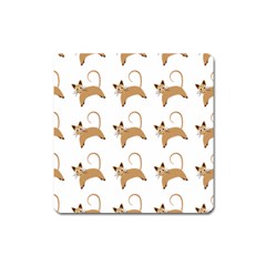 Cute Cats Seamless Wallpaper Background Pattern Square Magnet by Nexatart