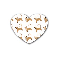 Cute Cats Seamless Wallpaper Background Pattern Heart Coaster (4 Pack)  by Nexatart