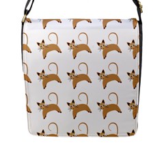 Cute Cats Seamless Wallpaper Background Pattern Flap Messenger Bag (l)  by Nexatart