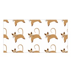 Cute Cats Seamless Wallpaper Background Pattern Satin Shawl by Nexatart