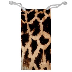 Yellow And Brown Spots On Giraffe Skin Texture Jewelry Bag by Nexatart