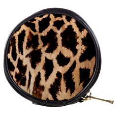 Yellow And Brown Spots On Giraffe Skin Texture Mini Makeup Bags by Nexatart