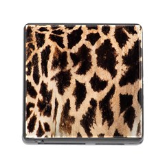 Yellow And Brown Spots On Giraffe Skin Texture Memory Card Reader (square) by Nexatart