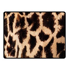 Yellow And Brown Spots On Giraffe Skin Texture Fleece Blanket (small) by Nexatart