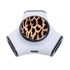 Yellow And Brown Spots On Giraffe Skin Texture 3-port Usb Hub by Nexatart