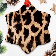 Yellow And Brown Spots On Giraffe Skin Texture Ornament (snowflake) by Nexatart