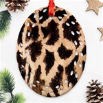 Yellow And Brown Spots On Giraffe Skin Texture Oval Filigree Ornament (Two Sides) Front