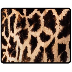 Yellow And Brown Spots On Giraffe Skin Texture Double Sided Fleece Blanket (medium)  by Nexatart