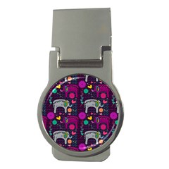 Love Colorful Elephants Background Money Clips (round) 