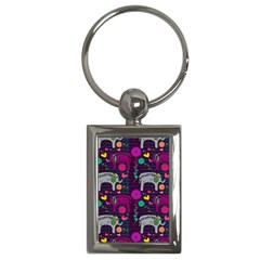 Love Colorful Elephants Background Key Chains (rectangle)  by Nexatart