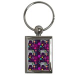 Love Colorful Elephants Background Key Chains (Rectangle)  Front