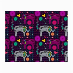 Love Colorful Elephants Background Small Glasses Cloth (2-side) by Nexatart