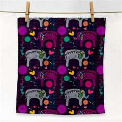 Love Colorful Elephants Background Face Towel by Nexatart