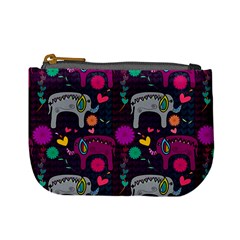 Love Colorful Elephants Background Mini Coin Purses by Nexatart