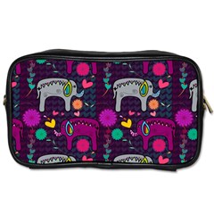 Love Colorful Elephants Background Toiletries Bags by Nexatart