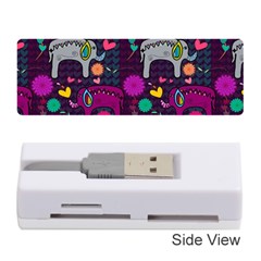 Love Colorful Elephants Background Memory Card Reader (stick)  by Nexatart