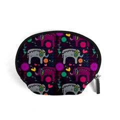 Love Colorful Elephants Background Accessory Pouches (small)  by Nexatart