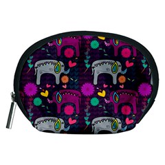 Love Colorful Elephants Background Accessory Pouches (medium)  by Nexatart