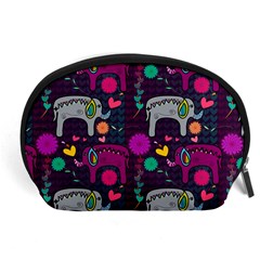 Love Colorful Elephants Background Accessory Pouches (large)  by Nexatart