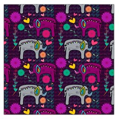 Love Colorful Elephants Background Large Satin Scarf (square) by Nexatart