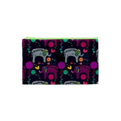 Love Colorful Elephants Background Cosmetic Bag (xs) by Nexatart