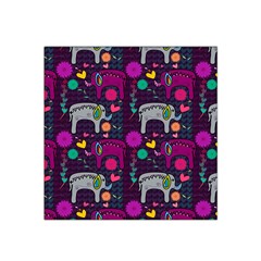 Love Colorful Elephants Background Satin Bandana Scarf by Nexatart