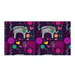 Love Colorful Elephants Background Satin Wrap