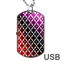 Flowers Digital Pattern Summer Woods Art Shapes Dog Tag Usb Flash (two Sides) by Nexatart