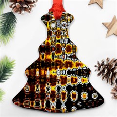 Bright Yellow And Black Abstract Ornament (christmas Tree)  by Nexatart