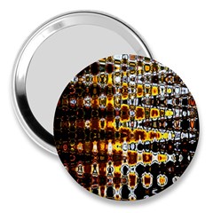 Bright Yellow And Black Abstract 3  Handbag Mirrors by Nexatart