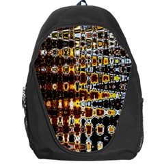 Bright Yellow And Black Abstract Backpack Bag by Nexatart