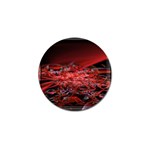 Red Fractal Valley In 3d Glass Frame Golf Ball Marker Front