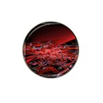 Red Fractal Valley In 3d Glass Frame Hat Clip Ball Marker Front