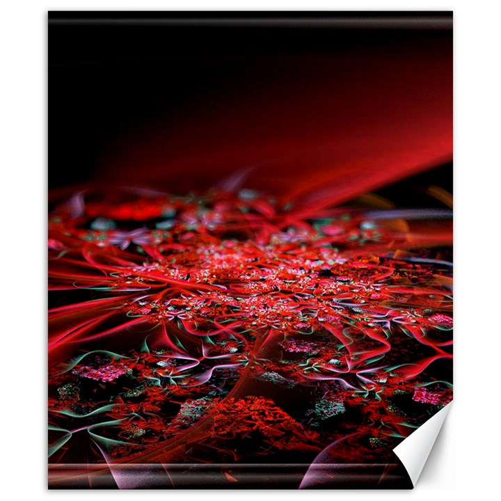 Red Fractal Valley In 3d Glass Frame Canvas 20  x 24  