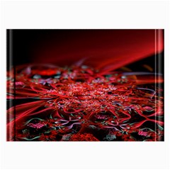 Red Fractal Valley In 3d Glass Frame Large Glasses Cloth