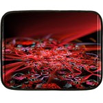 Red Fractal Valley In 3d Glass Frame Double Sided Fleece Blanket (Mini)  35 x27  Blanket Front