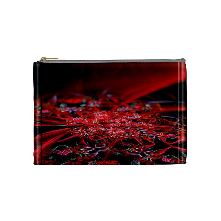 Red Fractal Valley In 3d Glass Frame Cosmetic Bag (Medium) 