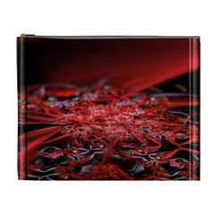 Red Fractal Valley In 3d Glass Frame Cosmetic Bag (XL)