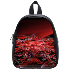 Red Fractal Valley In 3d Glass Frame School Bags (small)  by Nexatart