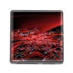 Red Fractal Valley In 3d Glass Frame Memory Card Reader (Square) Front