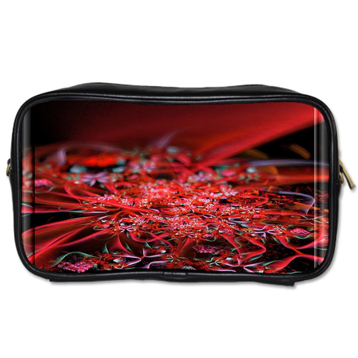 Red Fractal Valley In 3d Glass Frame Toiletries Bags 2-Side