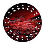 Red Fractal Valley In 3d Glass Frame Ornament (Round Filigree) Front