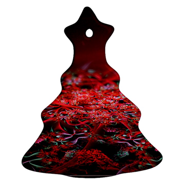 Red Fractal Valley In 3d Glass Frame Ornament (Christmas Tree) 