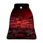 Red Fractal Valley In 3d Glass Frame Ornament (Bell) Front