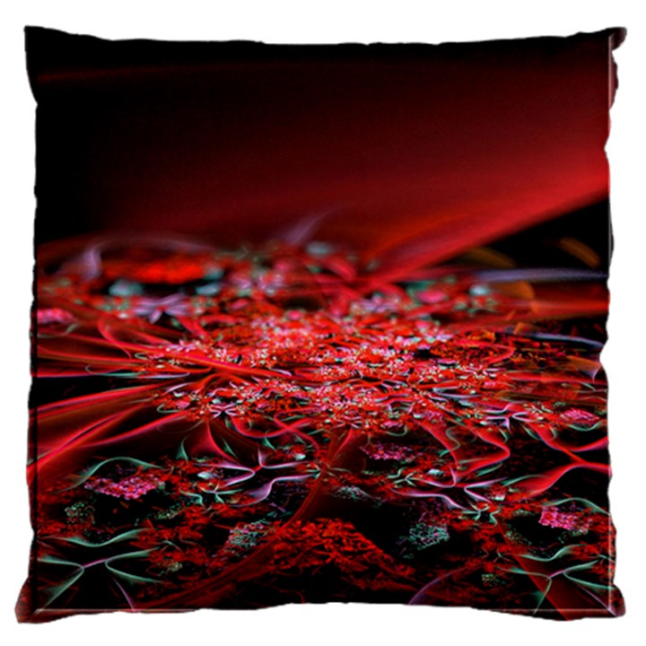 Red Fractal Valley In 3d Glass Frame Large Cushion Case (One Side)