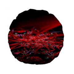 Red Fractal Valley In 3d Glass Frame Standard 15  Premium Round Cushions