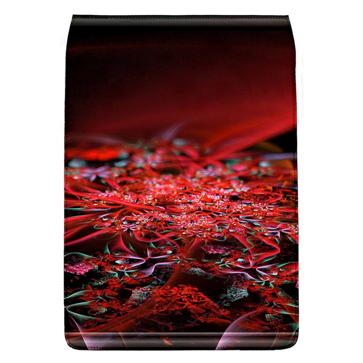 Red Fractal Valley In 3d Glass Frame Flap Covers (L) 