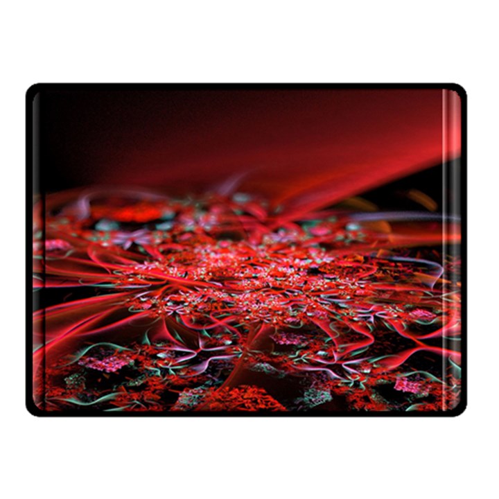 Red Fractal Valley In 3d Glass Frame Double Sided Fleece Blanket (Small) 