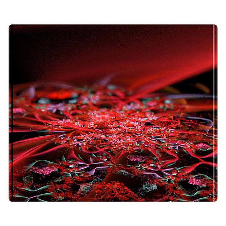 Red Fractal Valley In 3d Glass Frame Double Sided Flano Blanket (Small) 